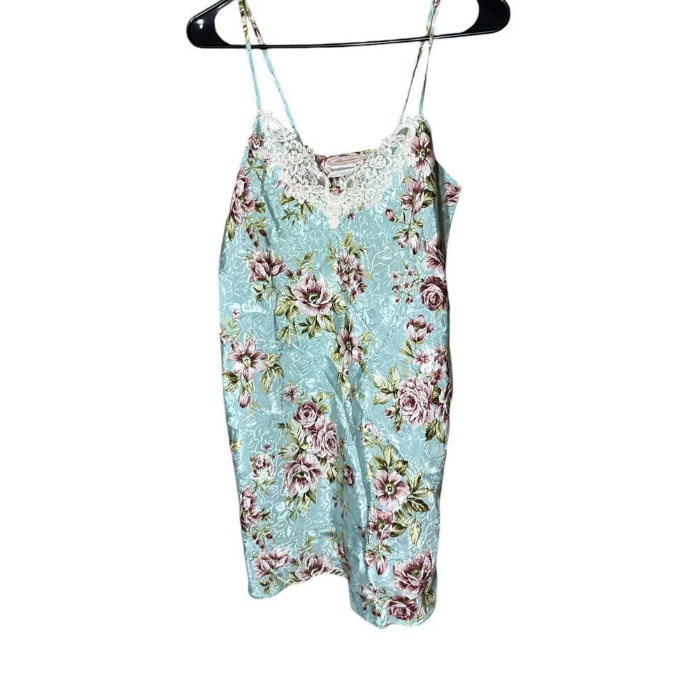 Vintage Angelique 80s 90s Jacquard Print Slip dress Lingerie Nightgown Size Smal